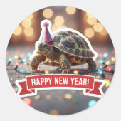 Turtle New Year Confetti Sticker (Devant)