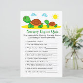 Turtle Nursery Rhyme Quiz baby shower game (Staand voorkant)
