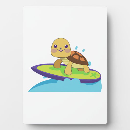 Turtle on surfboard fotoplaat (voorkant)