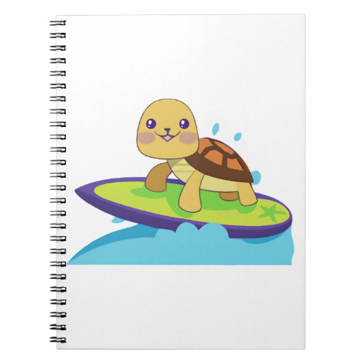 Turtle on surfboard notitieboek (Voorkant)