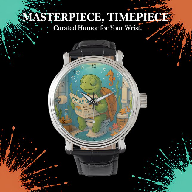 Turtle on Toilet Reading Horloge (Creator heeft geüpload)