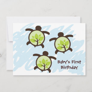 Turtle Organic Planet Personnalisé Invitations