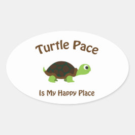 Turtle Pace Ovale Sticker