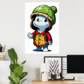 Turtle pet liefhebber | AI Art Poster (Thuiskantoor)
