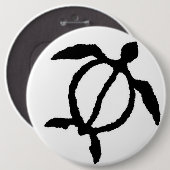Turtle petroglyph ronde button 6,0 cm (Voorkant /achterkant)