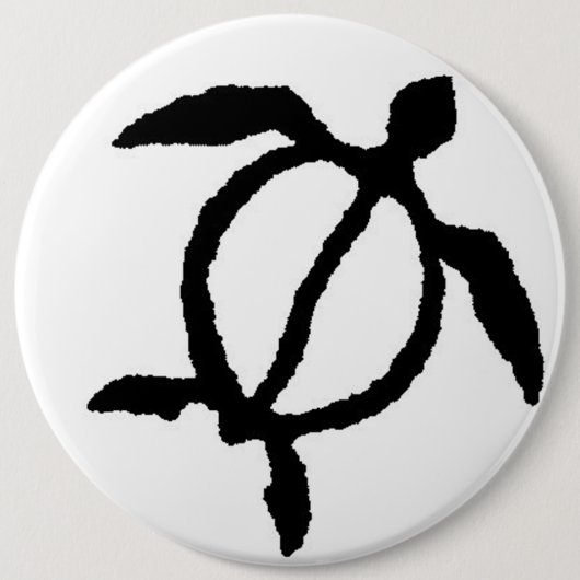 Turtle petroglyph ronde button 6,0 cm (Voorkant)