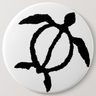 Turtle petroglyph ronde button 6,0 cm