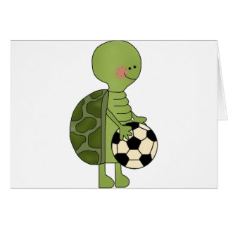 Turtle playing soccer