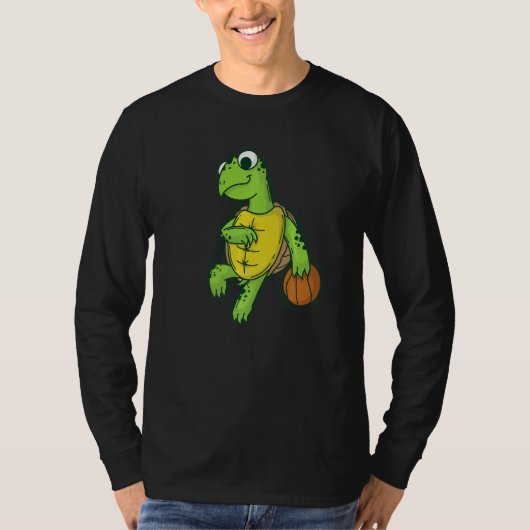 Turtle plays and loves Basketball T-shirt (Voorkant)