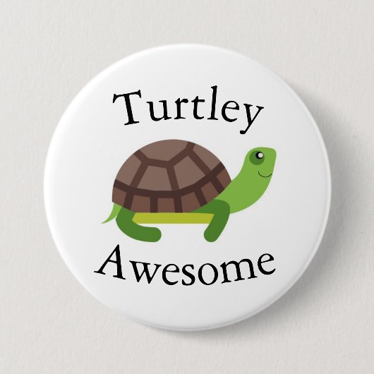 Turtle Pun Badge Ronde Button 7,6 Cm (Voorkant)