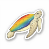 Turtle Rainbow Sticker (Voorkant)