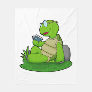 Turtle Reading Book Fleece Deken