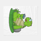 Turtle Reading Book Fleece Deken (Voorkant (Horizontaal))