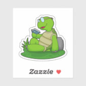 Turtle Reading Book Sticker (Vel)