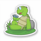 Turtle Reading Book Sticker (Voorkant)