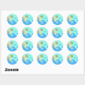 Turtle Reef Baby shower / Verjaardagsgunst Sticker (Vel)