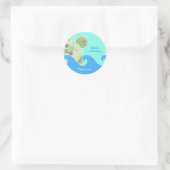 Turtle Reef Baby shower / Verjaardagsgunst Sticker (Tas)