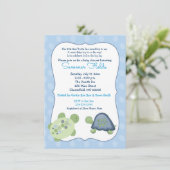 Turtle Reef Blue Dot Boy Baby shower Invitation (Debout devant)