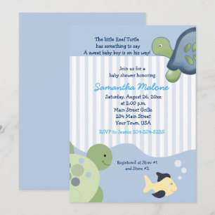 Turtle Reef Boy Baby shower nodigt uit Kaart