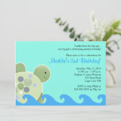 Turtle Reef Seaturtle 5x7 Anniversaire Invitation (Debout devant)