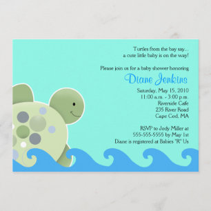 Turtle Reef Seaturtle 5x7 Baby shower Uitnodiging
