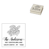 Turtle Return Adres Kalligrafie Aangepaste Familie Rubberstempel (Gestempeld)