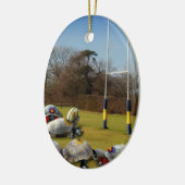 Turtle Rugby Keramisch Ornament (Links)