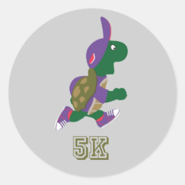 Turtle Runner 5K - Paars Ronde Sticker