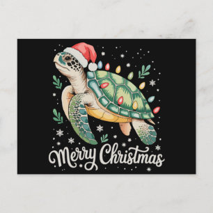 Turtle Santa-hoed Kerstmis-verlichting Xmas Feestdagenkaart