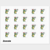 Turtle saying Hi Ronde Sticker (Vel)
