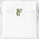 Turtle saying Hi Ronde Sticker (Tas)