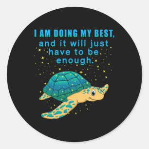 Turtle Sea Turtles Sealife Ocean Animal Gift Idea Ronde Sticker