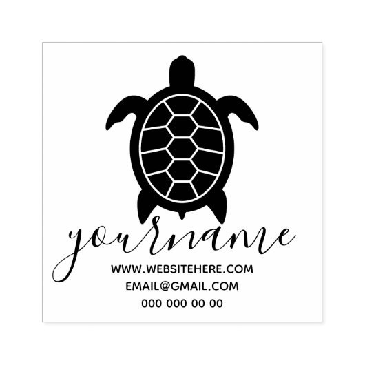 Turtle Signature Rubberstempel (Afrduk)