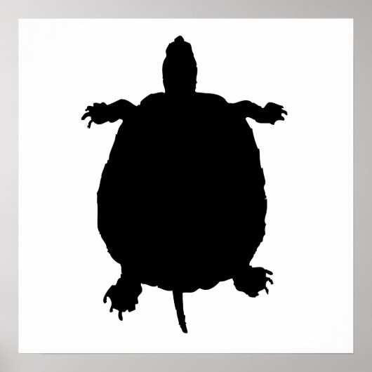 Turtle Silhouette Poster (Voorkant)