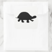 Turtle Silhouette Vierkante Sticker (Tas)