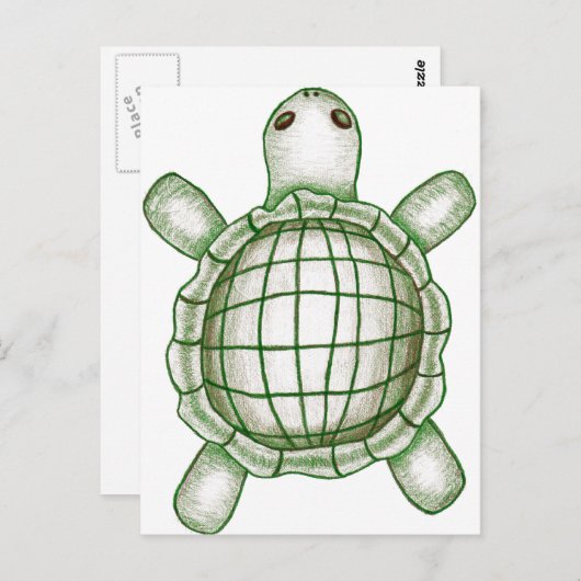 Turtle Sketch Briefkaart (Voorkant / Achterkant)