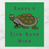 Turtle Slow Homemade Slow-made Tortoise Personal Wijn Etiket (Enkel label)