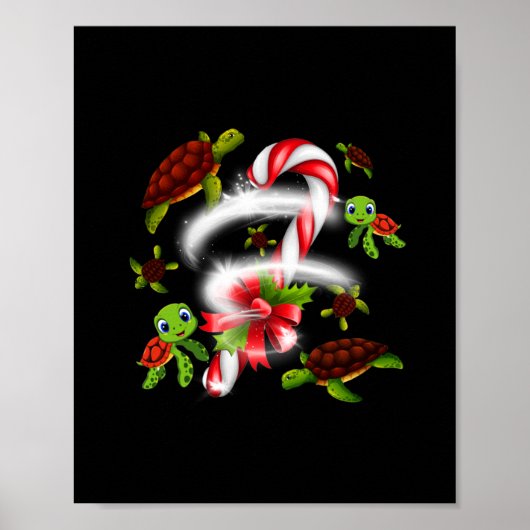 Turtle Snoep Sweet Kerstmis Poster (Voorkant)