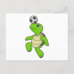 Turtle Soccer player Soccer Briefkaart