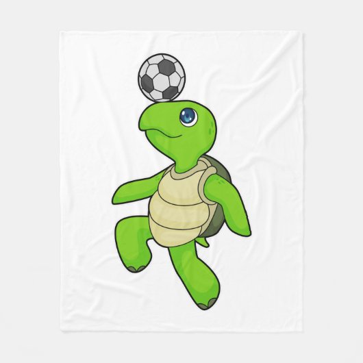 Turtle Soccer player Soccer Fleece Deken (Voorkant)