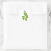 Turtle Soccer player Soccer Vierkante Sticker (Tas)