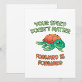 Turtle Speed Doesnt Matter Feestdagenkaart (Voorkant / Achterkant)