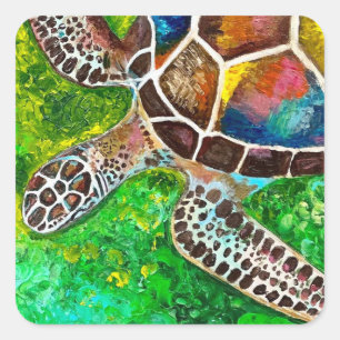 Turtle Square Sticker