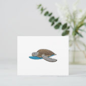 Turtle Surfer Surfplank Briefkaart (Staand voorkant)