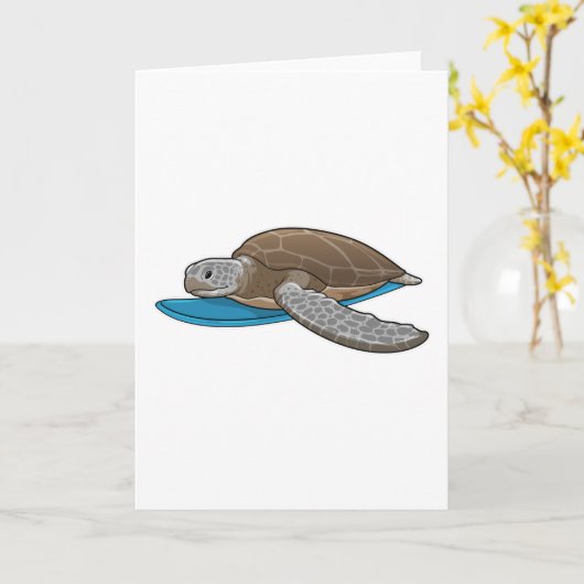 Turtle Surfer Surfplank Kaart (Gele Bloem)