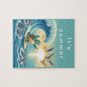 Turtle Surfing Flexibele Foto Kinder Puzzel met Gi Legpuzzel (Horizontaal)