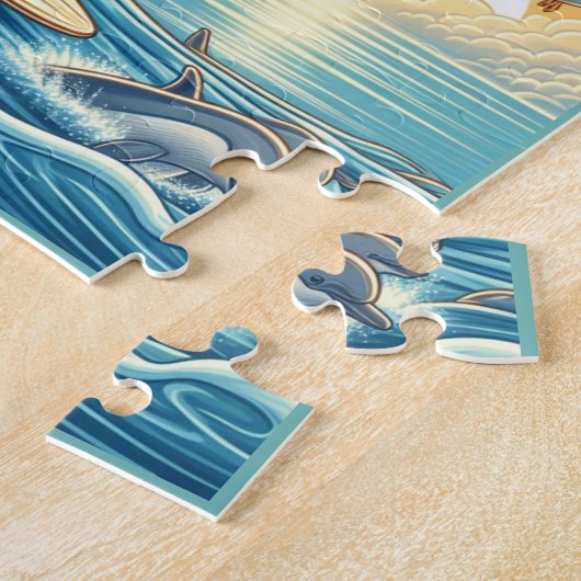 Turtle Surfing Flexible Photo Kids Puzzle avec Gif (Côté)