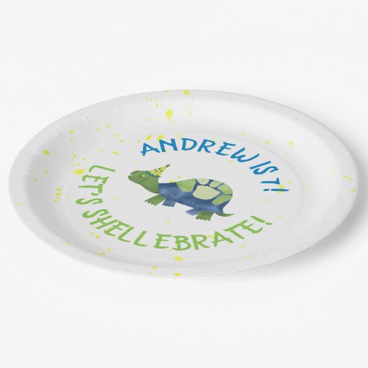 Turtle Tortoise Verjaardagsfeestje Borden Papieren Bordje (Gekanteld)