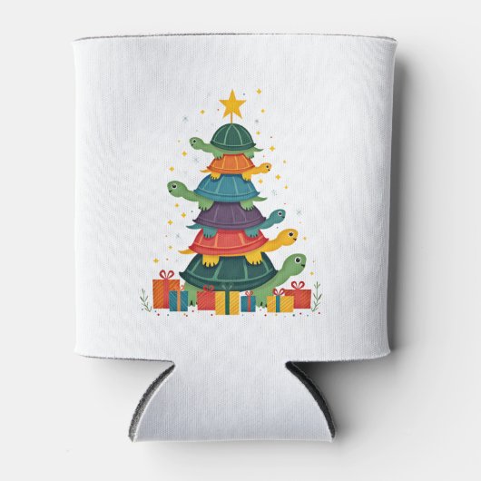 Turtle Tree Christmas Tree Adorable Turtle Christm Blikjeskoeler (Voorkant)