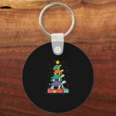 Turtle Tree Christmas Tree Adorable Turtle Christm Sleutelhanger (Voorkant)